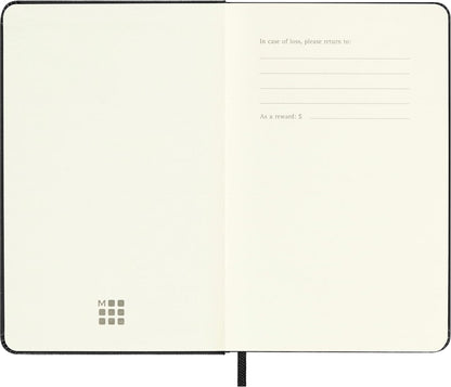 Caderno Clássico, Preto, Capa Dura, Sem Pauta, Tamanho Bolso