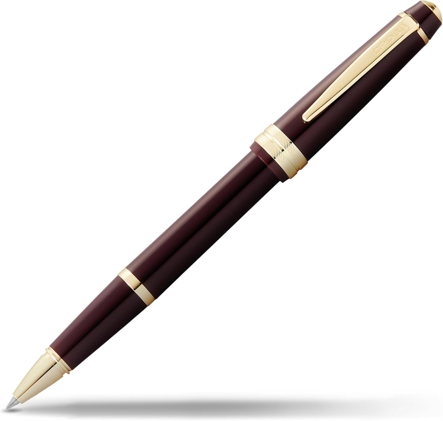 Cross Bailey Light Polished Blue Resin Rollerball Pen - Professional Pen for Effortless Writing - Journaling, Note-Taking & More - Black Ink - Easy Handling - Includes Gift Box
