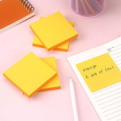 Sticky Notes 3x3 Self-Stick Notes Bright Colors Sticky Notes 4 Pads 100 Sheets/Pad (Yellow)
