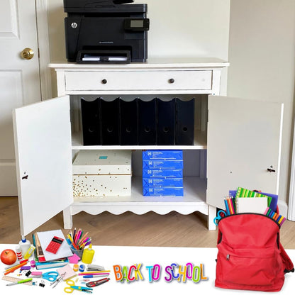 Evelots Magazine File Holder - Set of 24 Multi Color - Office Desk Organizer - Sturdy Cardboard - New Upgraded Double Front Panel for More Stability - Full 4 Inch Wide - Easy Assemble