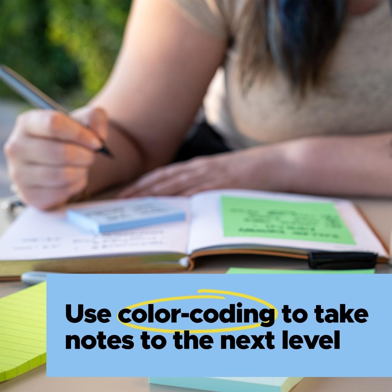 Post-it 100% Recycled Paper Super Sticky Notes, 4 in. x 4 in., 3 Pads, 70 Sheets per Pad, Wanderlust Pastels, School Supplies and Office Products