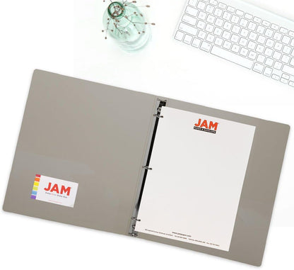 JAM PAPER Plastic 0.75 inch Binder - Clear 3 Ring Binder - Sold Individually