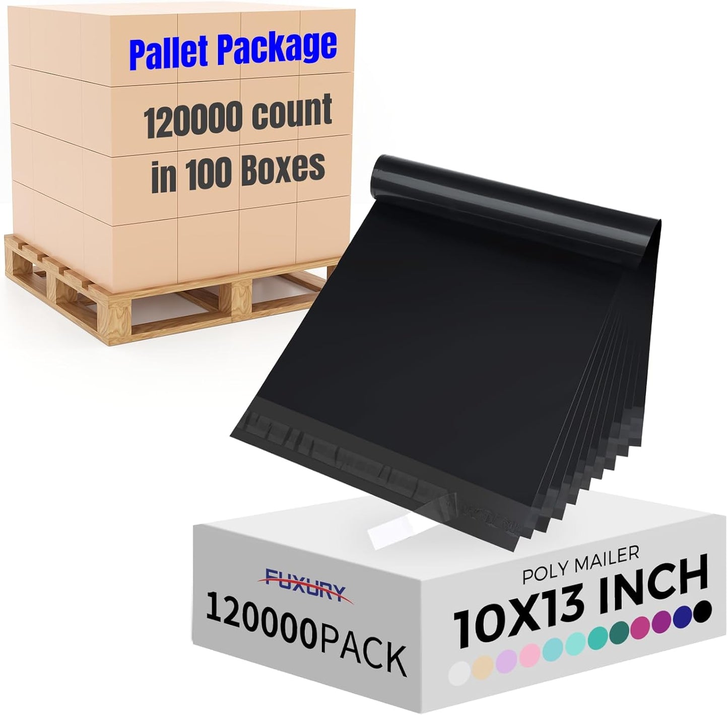 Fuxury Poly Mailers 10x13 Inch 100 Pack,Shipping Bags for Clothing,Strong Adhesive Mailing Envelopes,Heavy Duty Self Seal Plastic Postal Return Package Bags for Books Accessories Business,White