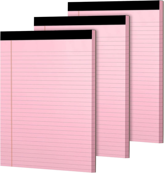 3 Pack Legal Pads Refills Note Pads, Writing Pads 8.5 x 11 Inches, Memo Pads Lined Writing Note Pads, Letter Size Legal Pad Wide Ruled Lined Pads Legal Rule for School Office（30 Sheet per Pads）