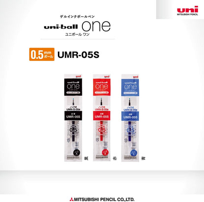 Mitsubishi Pencil Uni-Ball One Gel Ballpoint Pen Refill, 0.5, Black, 10 Pieces, Hako UMR05S.24