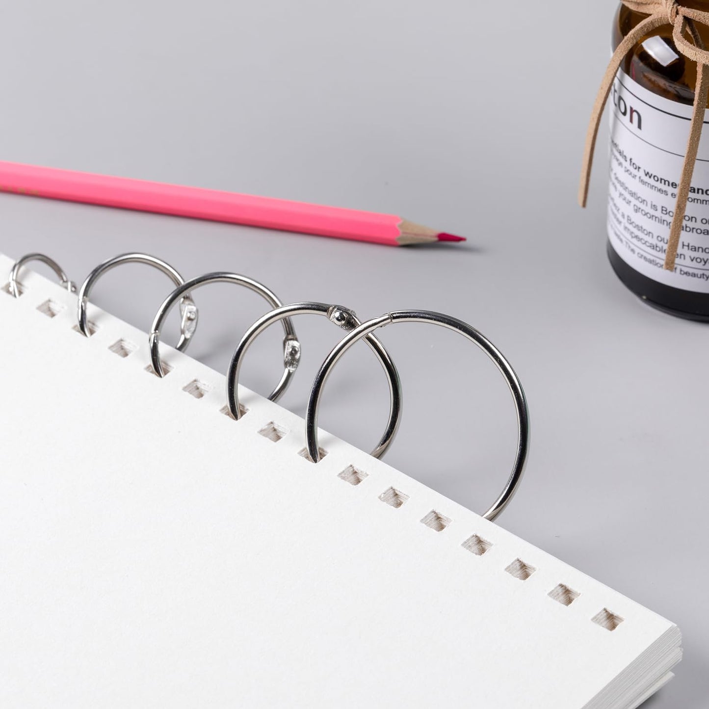 Mr. Pen- Loose Leaf Binder Book Rings, 5 Assorted Sizes (0.6", 1", 1.2", 1.5",2"), 36 Pack, Metal Binder Rings for Index Cards, Keychains, School, Home, Office, Silver