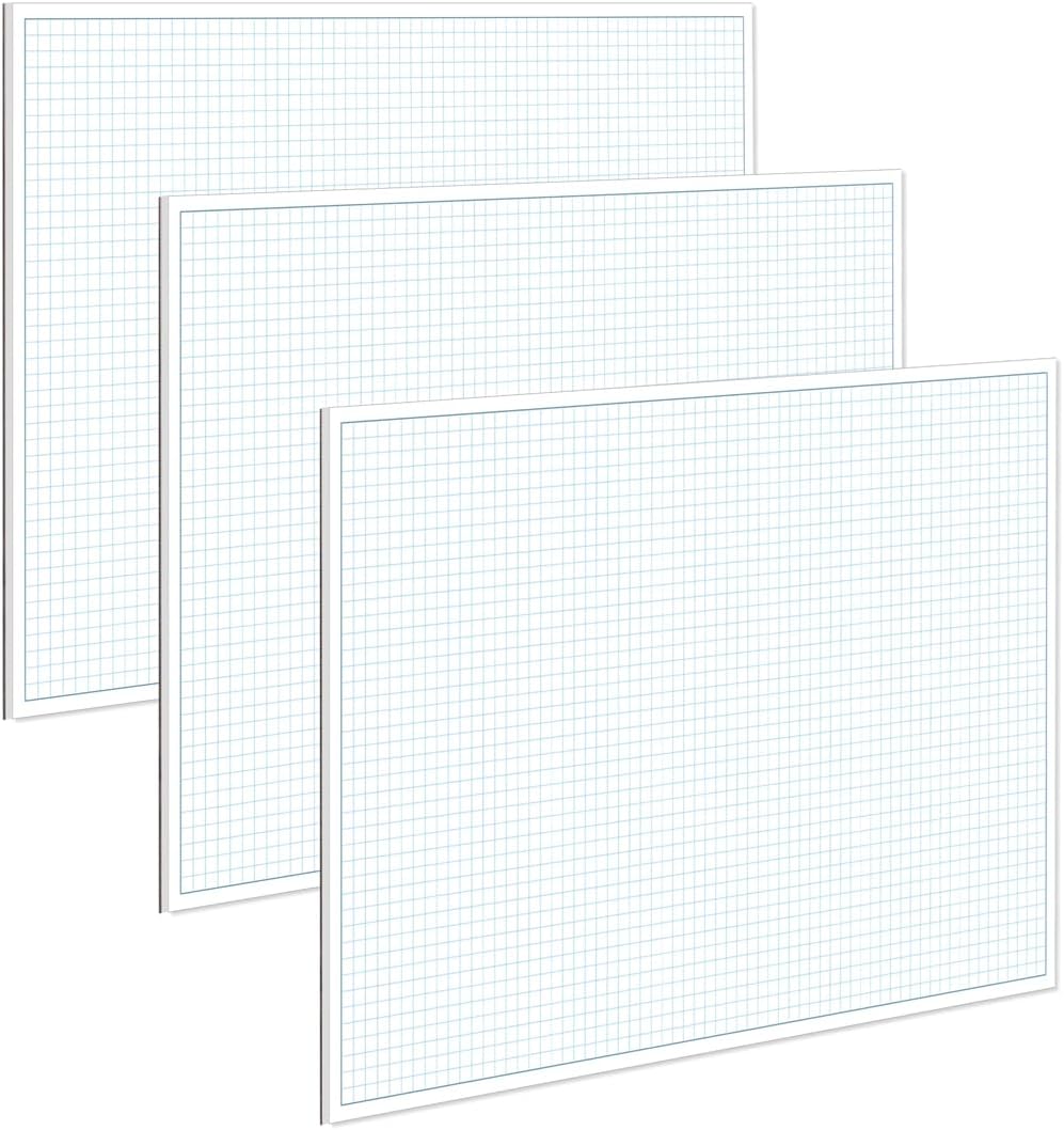 Engineering Graph Paper Pads, 11x17 Quadrille 25 Sheets/50 Pages Grid Paper for Drafting, Engineering, Blueprint Drawing, 4x4 Blue Quad Rule, 100gsm White Paper