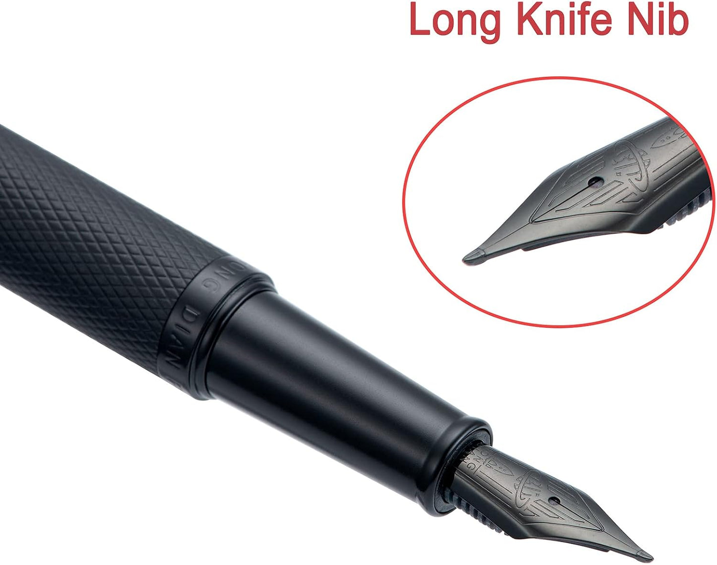 Hongdian Matte Black Forest Rollerball Pen with Schmidt Black Ink Refill, Classic Design with Metal Case for Business Signature