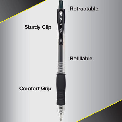 PILOT G2 Premium Refillable and Retractable Rolling Ball Gel Pens, Extra Fine Point, Assorted Color Inks, 5-Pack (31300)