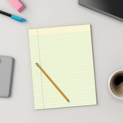 STAPLES Notepads, 8.5” x 11”, Narrow Ruled, White, 50 Sheets/Pad, 12‑Pack