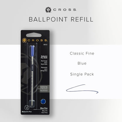 Cross Universal Ballpoint Pen Refill, Fine Point, Black, 1-Pack (8514)