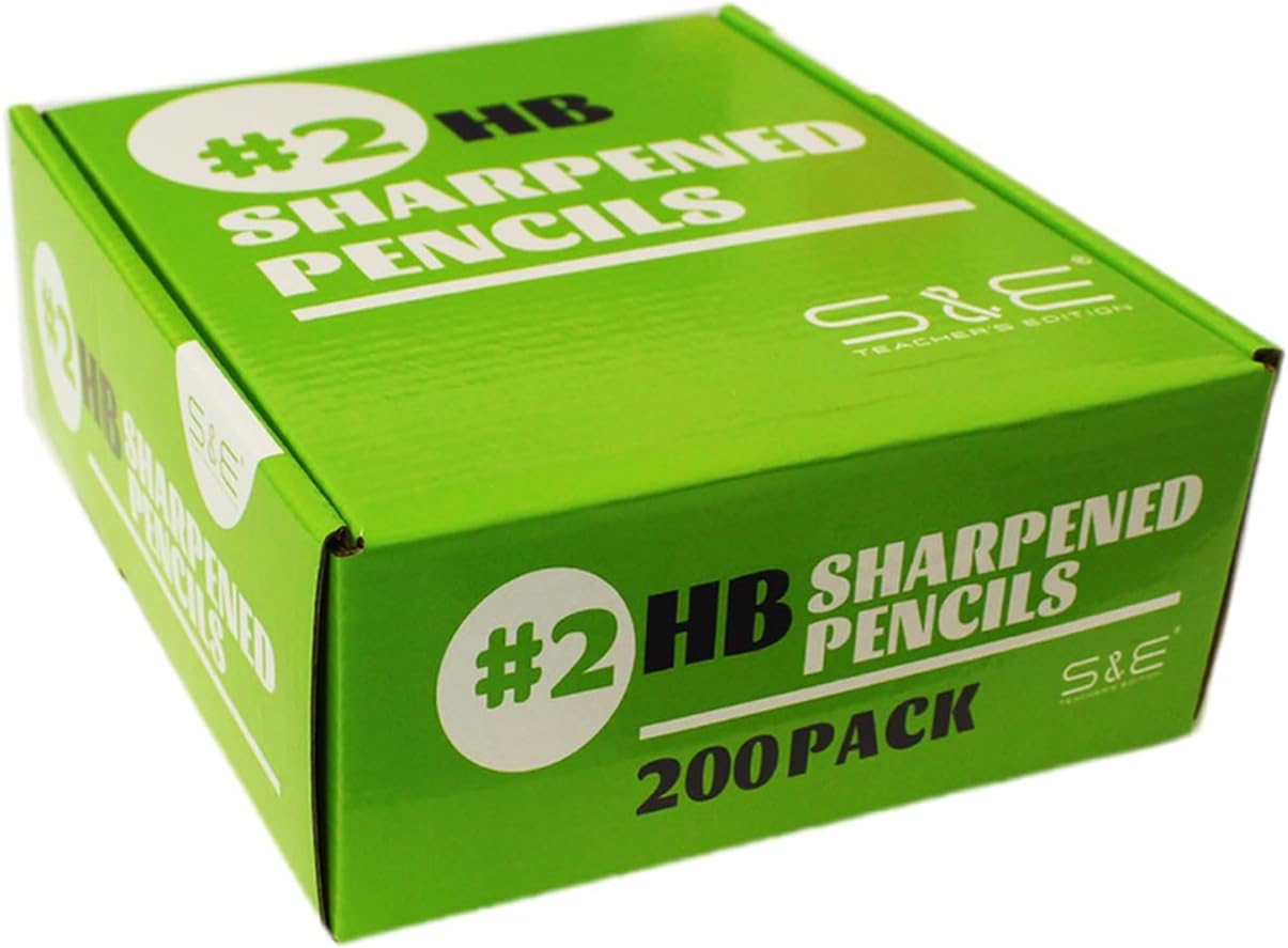 S & E TEACHER'S EDITION 360pcs Pre-sharpened Pencils with eraser top, No.2 pencils #2 HB pencil, Golf, Classroom, Pew, Back to school, 360 pcs/box