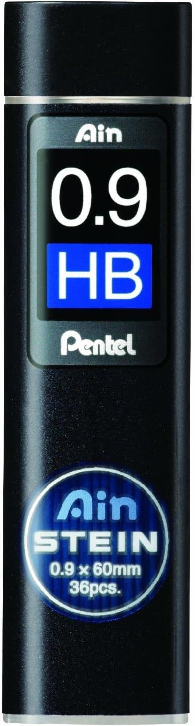 Pentel Ain Stein Mechanical Pencil Lead, 0.9mm B, 36 Leads (C279-B)
