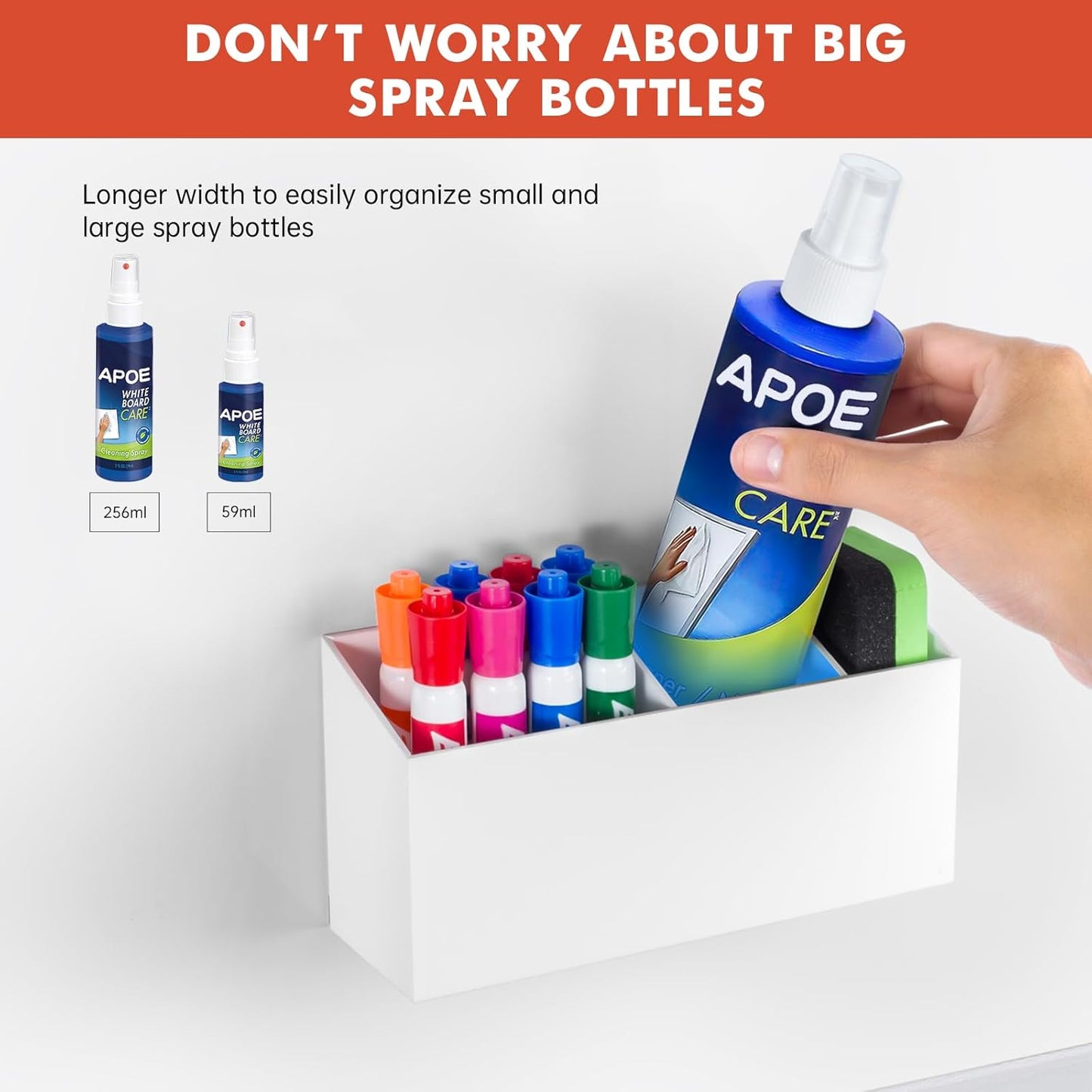 Magnetic Dry Erase Marker Holder, Acrylic Magnet Pen Holder for Whiteboard, Refrigerator, Magnetic Fridge Organizer for Office, Classroom, Whiteboard Maker Holder, Locker Organizer