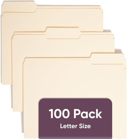 Smead File Folders Letter Sized, 1/3-Cut Tab, Assorted Positions, Letter Size Manila Folders, 200 Per Box