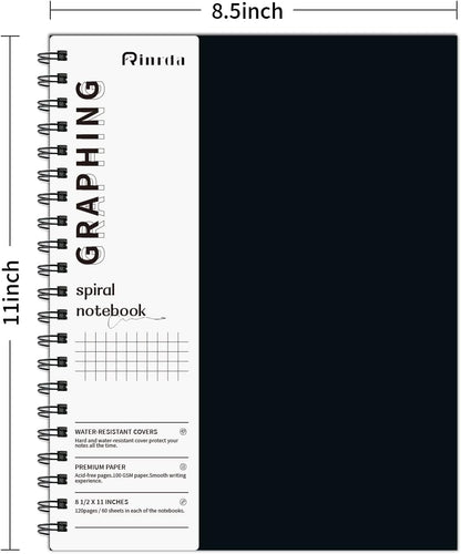 Large Lined Notebook Spiral Notebook 8.5" x 11"-4 Pack LINED Notebook 7mm Ruled Hardcover Notebook 120 Pages 100 GSM Thick Paper Notebook Hardcover Journal for School, Office,Study and Notes