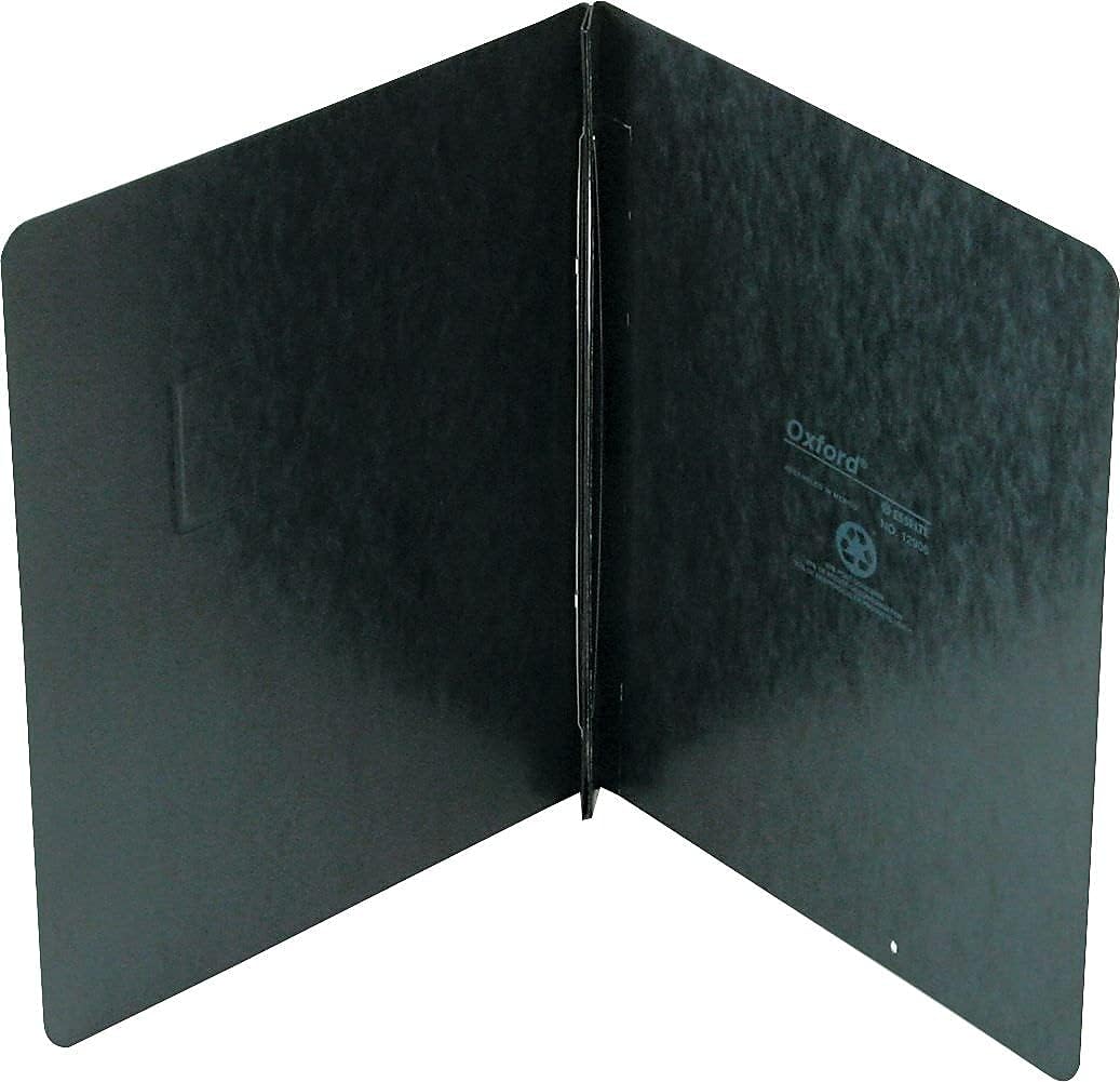 Oxford Heavyweight Pressguard and Pressboard Report Cover W/Reinforced Side Hinge, 2-Prong Metal Fastener, 3" Cap, 8.5 X 11, Black