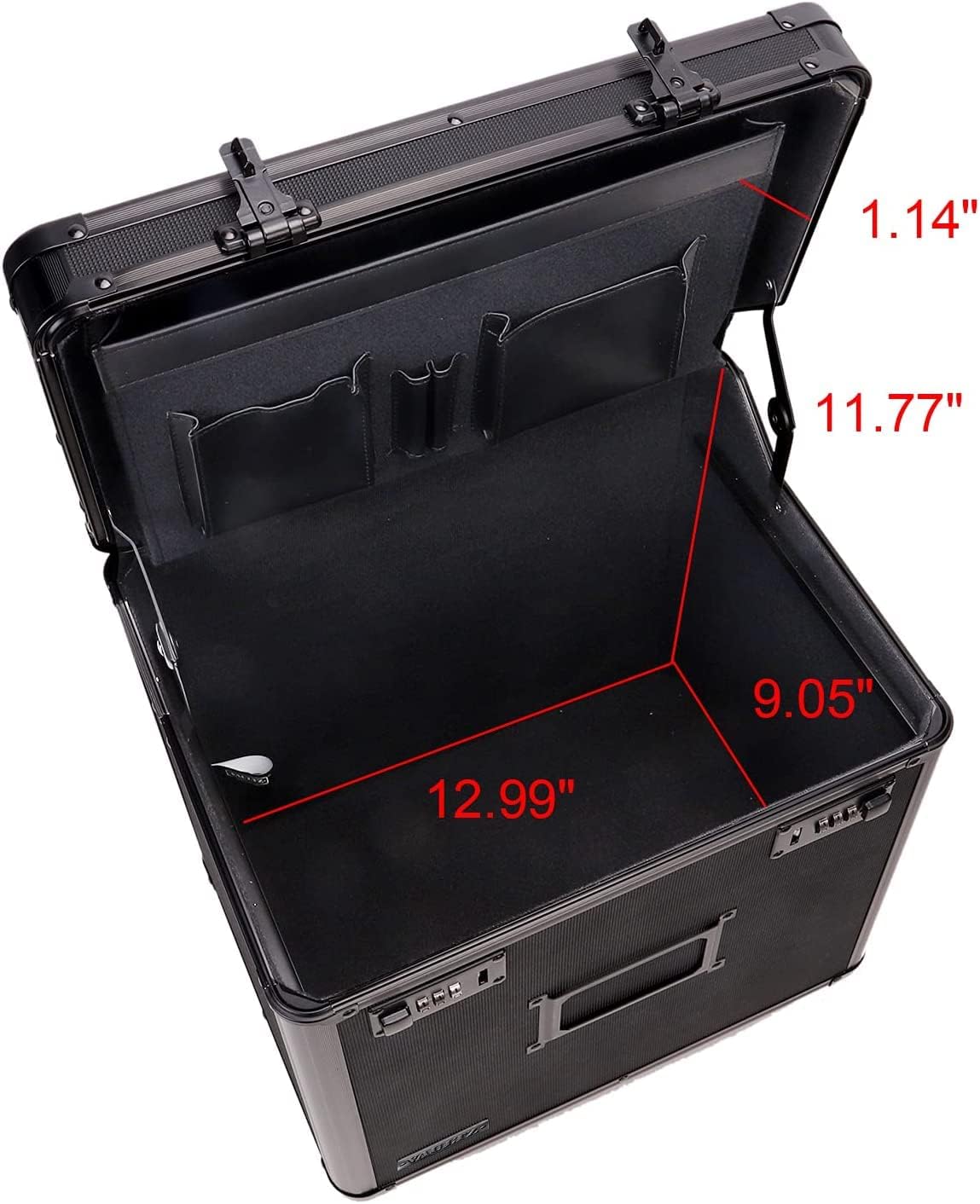Vaultz Locking Mobile File Chest, Letter/Legal Files, 17.5" X 15.5" X 14.5", Black