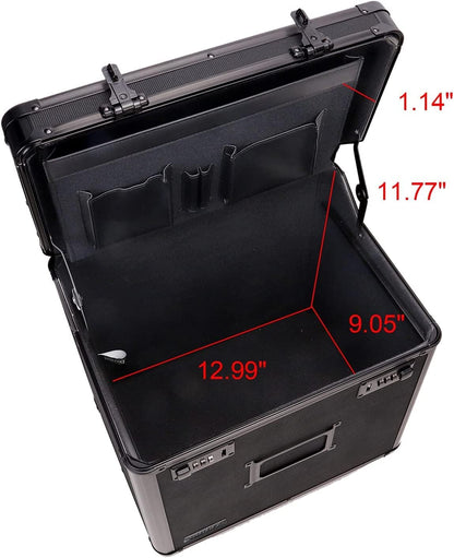 Vaultz Locking Mobile File Chest, Letter/Legal Files, 17.5" X 15.5" X 14.5", Black