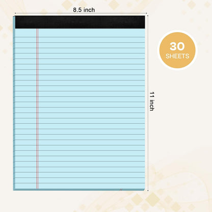 4 Pack Blue Legal Pads 8.5 x 11 Blue Note Pads 8.5 x 11 Notepad 8.5 x 11 Micro Perforated Writing Pads Lined Paper Pads Wide Ruled Pad of Paper 30 Sheets Notebook for Study, To-Do Lists, Office