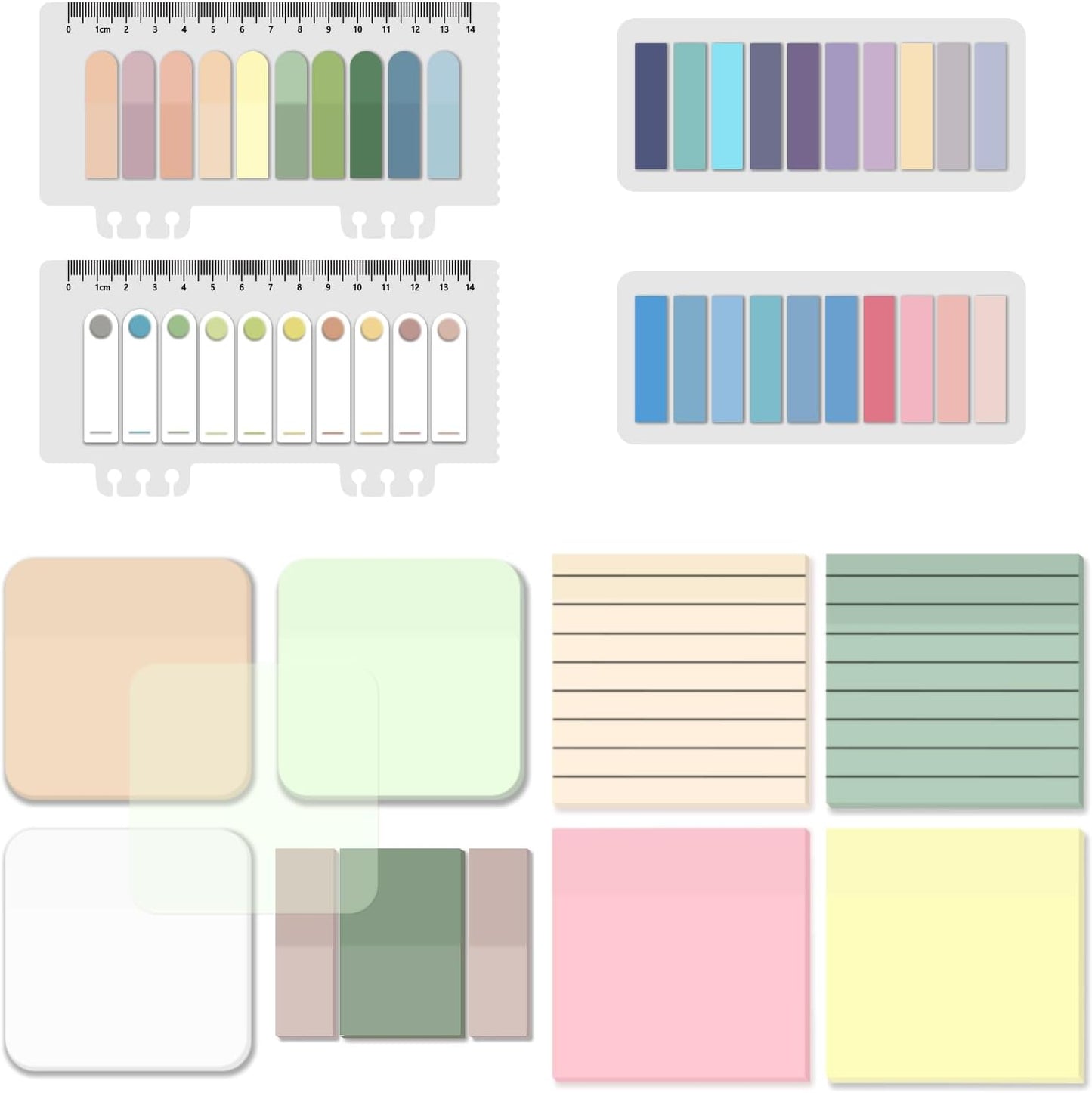 BAYTORY 700 Sheets Transparent Sticky Notes, Clear Waterproof 3 x 3 inch See Through Memo Pad, Self-Adhesive Translucent Writable Index Tabs for Annotating Books, Office & School Study Supplies