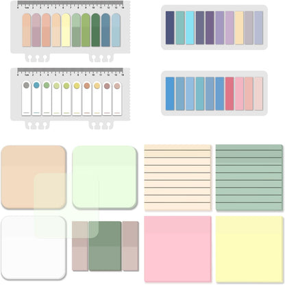 BAYTORY 700 Sheets Transparent Sticky Notes, Clear Waterproof 3 x 3 inch See Through Memo Pad, Self-Adhesive Translucent Writable Index Tabs for Annotating Books, Office & School Study Supplies
