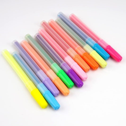 WRITECH Highlighter Refills, Assorted Colors Chisel Tip No Smear (12ct Neutral)