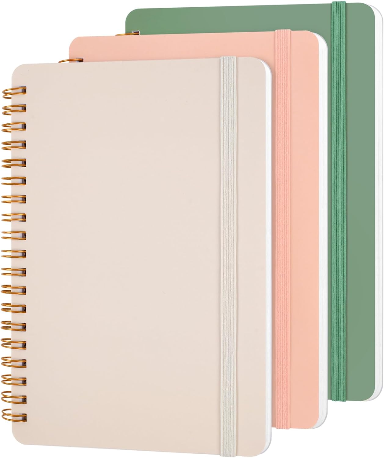 Utron 3 PCS Small Spiral Notebook 5x7, Notebooks for Note Taking, Morandi Spiral Journal Notebook, Work Notebook Small Notebooks 5x7 with Strap, Cute Notebooks for Women 70 Sheets/Note Books