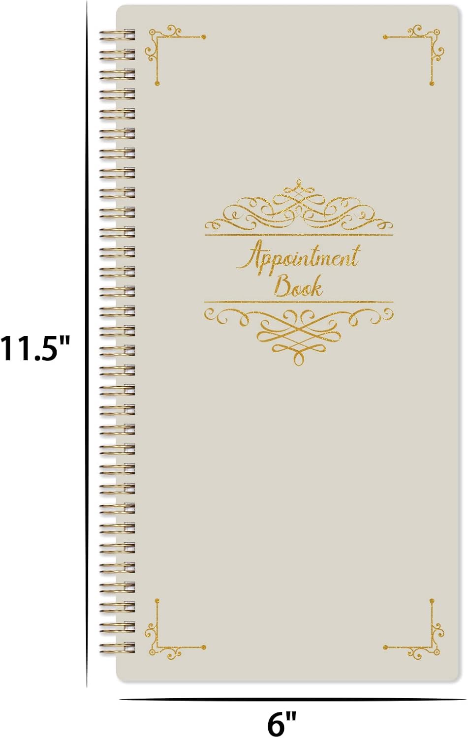 Appointment Book - Undated Salon Appointment Book, Daily & Hourly Schedule Book with 200 Pages, 6 AM - 9 PM, 15 Minute Intervals Day Planner, 6" x 11.5", 3 Column, Twin-Wire Binding, Hardcover