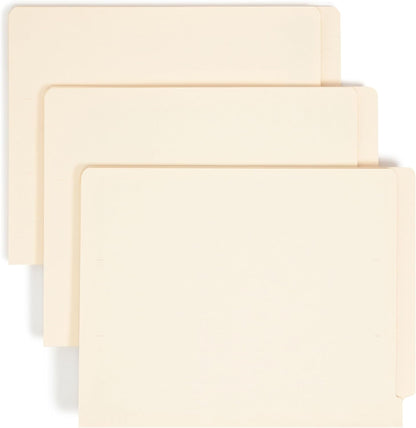 Smead Shelf-Master End Tab File Folders, 100 Count, Manila, Reinforced Straight-Cut Tabs, Letter Size