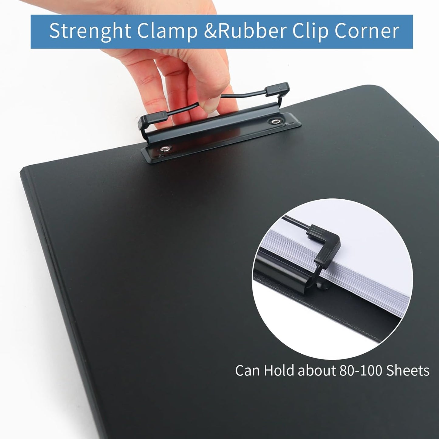 A4 Clipboard Folder,10 Pack Foldable Clipboards with Pocket for Business,Office,School or Restaurant (Black)