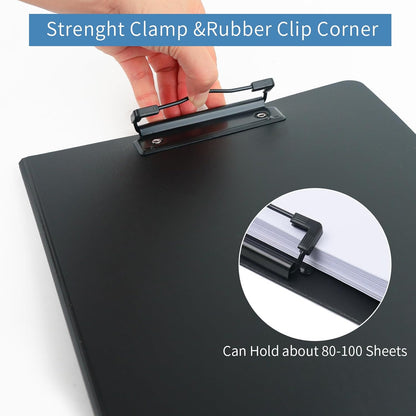 A4 Clipboard Folder,10 Pack Foldable Clipboards with Pocket for Business,Office,School or Restaurant (Black)