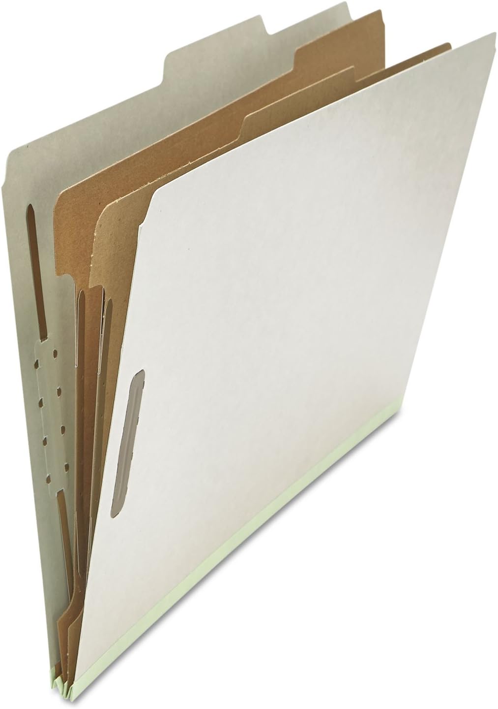 Universal Pressboard Classification Folder, Legal, Six-Section, Gray, 10/Box (10282)