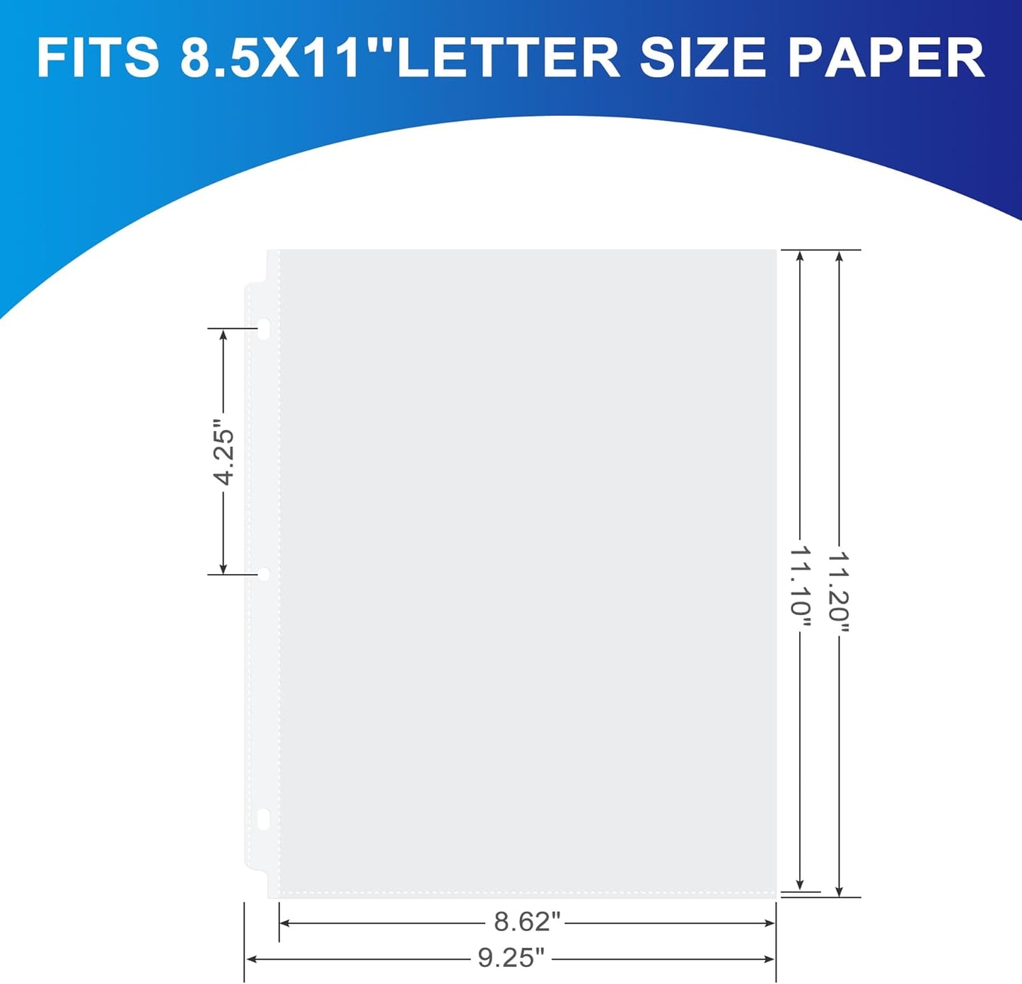Aegero 65 Pack Clear Sheet Protectors, 8.5 x 11 inch Page Protectors for 3 Ring Binder,Top Loading Paper Protector for Documents and Photos,Letter Size