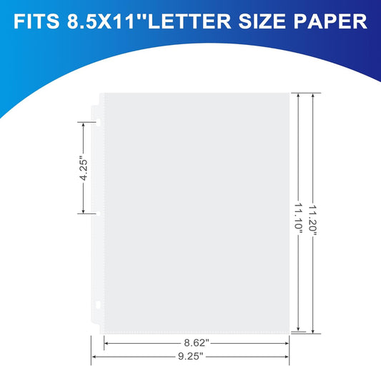 Aegero 65 Pack Clear Sheet Protectors, 8.5 x 11 inch Page Protectors for 3 Ring Binder,Top Loading Paper Protector for Documents and Photos,Letter Size