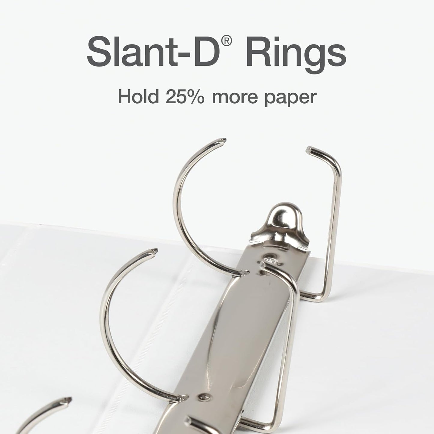 Oxford 2 Inch 3 Ring Binder, D-Ring View with XtraLife Hinge, Non-Stick PVC-Free, White, 540-Sheet Capacity, Single Binder (1017674)