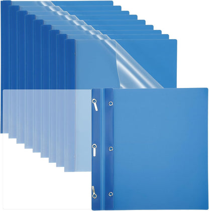 PATIKIL Plastic Report Covers with Prong, 10 Pcs 80 Sheet Clear Front Presentation Binders with 3 Metal Prong Fasteners Report Folder for Resume Documents Files Letter, Grass Green