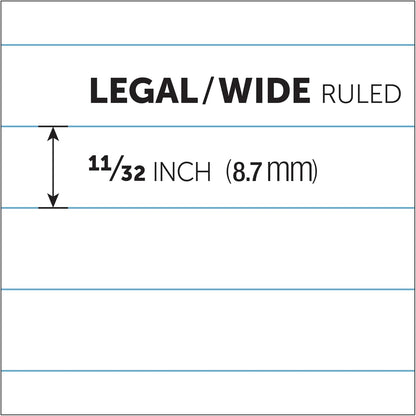 Office Depot Glue-Top Writing Pads, 8 1/2in. x 11in., Legal Ruled, 50 Sheets, White, Pack Of 12 Pads, 99409