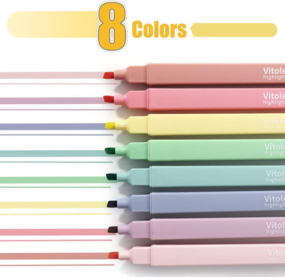 Highlighters, 8 Colors Chisel Tip Highlighters, No Bleed Bible Highlighters for Journaling Planner Notes Supplies