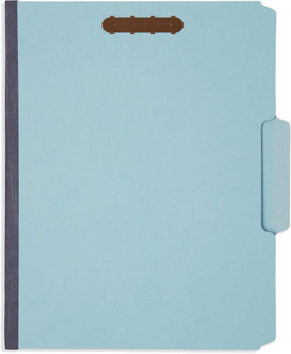 Blue Summit Pressboard File Folders, 1 Inch Expansion Pressboard Folders Letter Size, Light Blue – 25 Pack