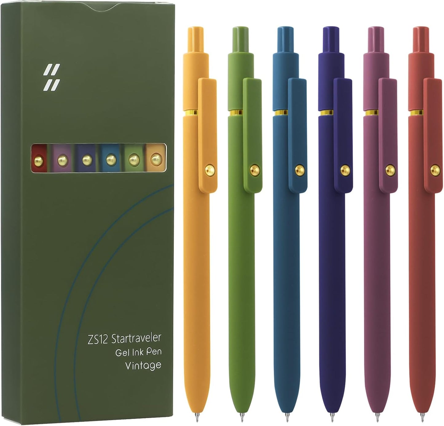 UIXJODO 6 Pcs Gel Pens 0.5mm Quick Dry Black Ink Pens Fine Point Smooth Writing Pens, Cute Office and School Supplies Gifts for Women Teacher Students (6 Pcs Ombre Gold)