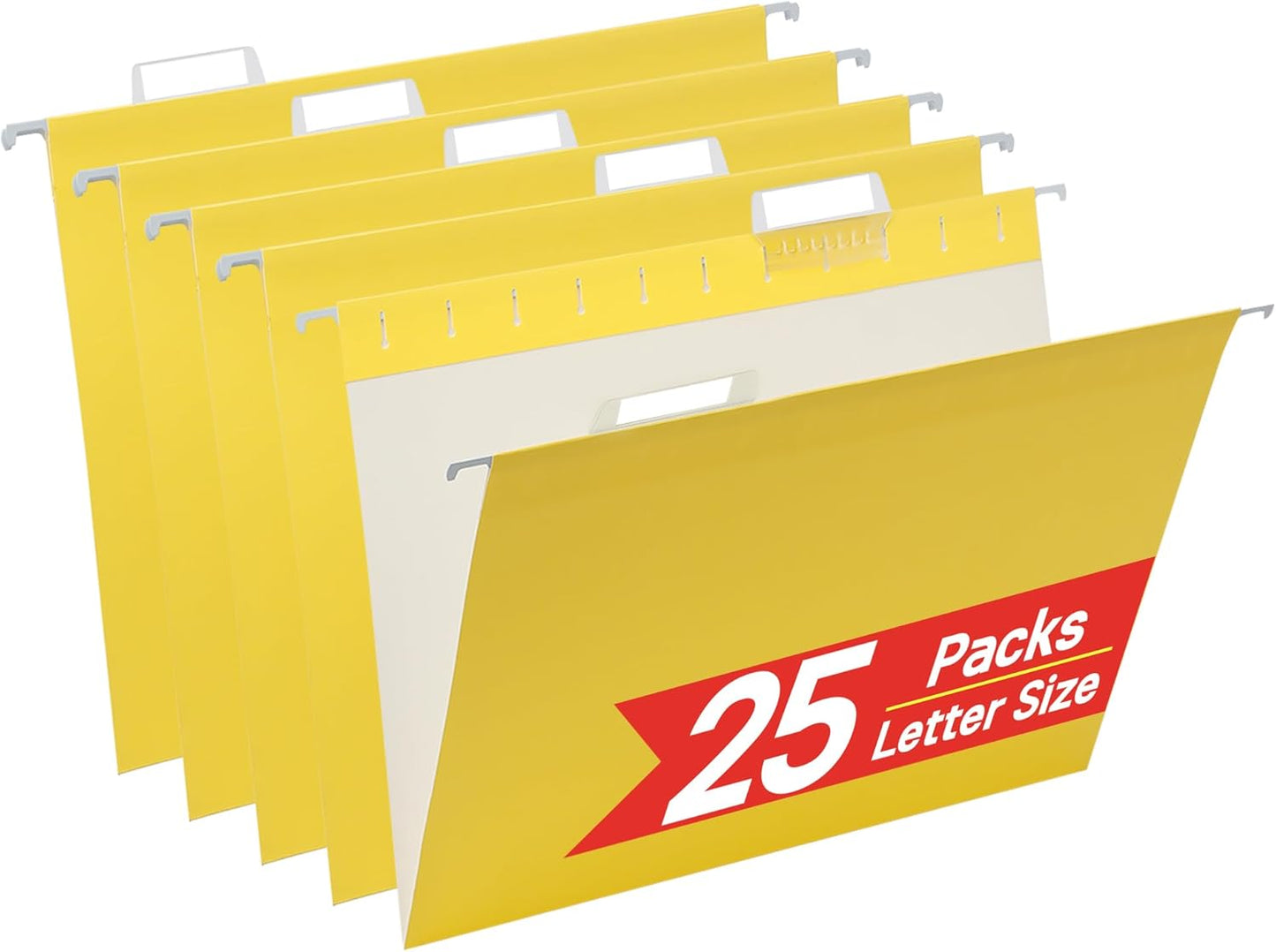 VZCPYTPM 25 Pack Hanging File Folders Letter Size,Pink Reliable Hanging Folders for Filing Cabinet,Reinforced Rods for Smooth Gliding,Includes 1/5 Adjustable Tabs & Inserts,Ideal for Home & Office