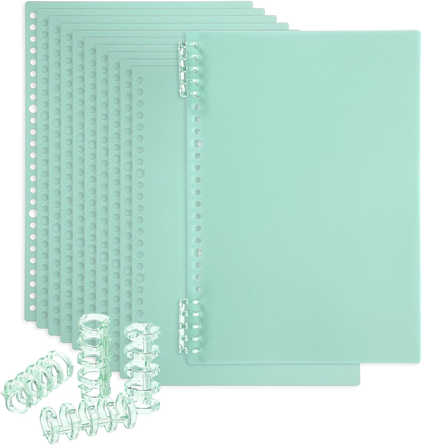 PATIKIL 12 Pack Binding Covers, A5(8.4x5.7 Inch) 22 Mil Plastic Notebook Covers Sheets with Binding Comb for Book Report Presentation, Light Blue