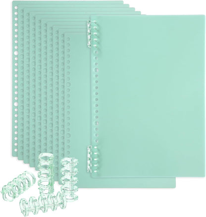 PATIKIL 12 Pack Binding Covers, A5(8.4x5.7 Inch) 22 Mil Plastic Notebook Covers Sheets with Binding Comb for Book Report Presentation, Light Blue