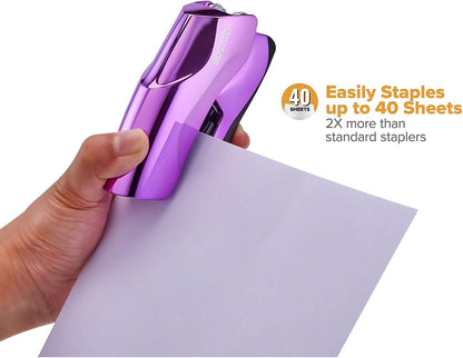 Bostitch Office Heavy Duty Stapler, 40 Sheet Capacity, No Jam, Half Strip, Fits into the Palm of Your Hand, For Classroom, Office or Desk, Black