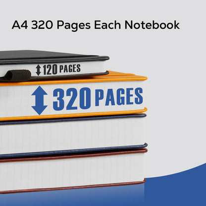 Hardcover Lined Notebook Journal for Writing, 320 Pages Leather Thick College Ruled Notebook Journal with 100GSM Paper, A5 (5.7'' X 8.4'') Daily Journal for Women Men Work Organization, Black