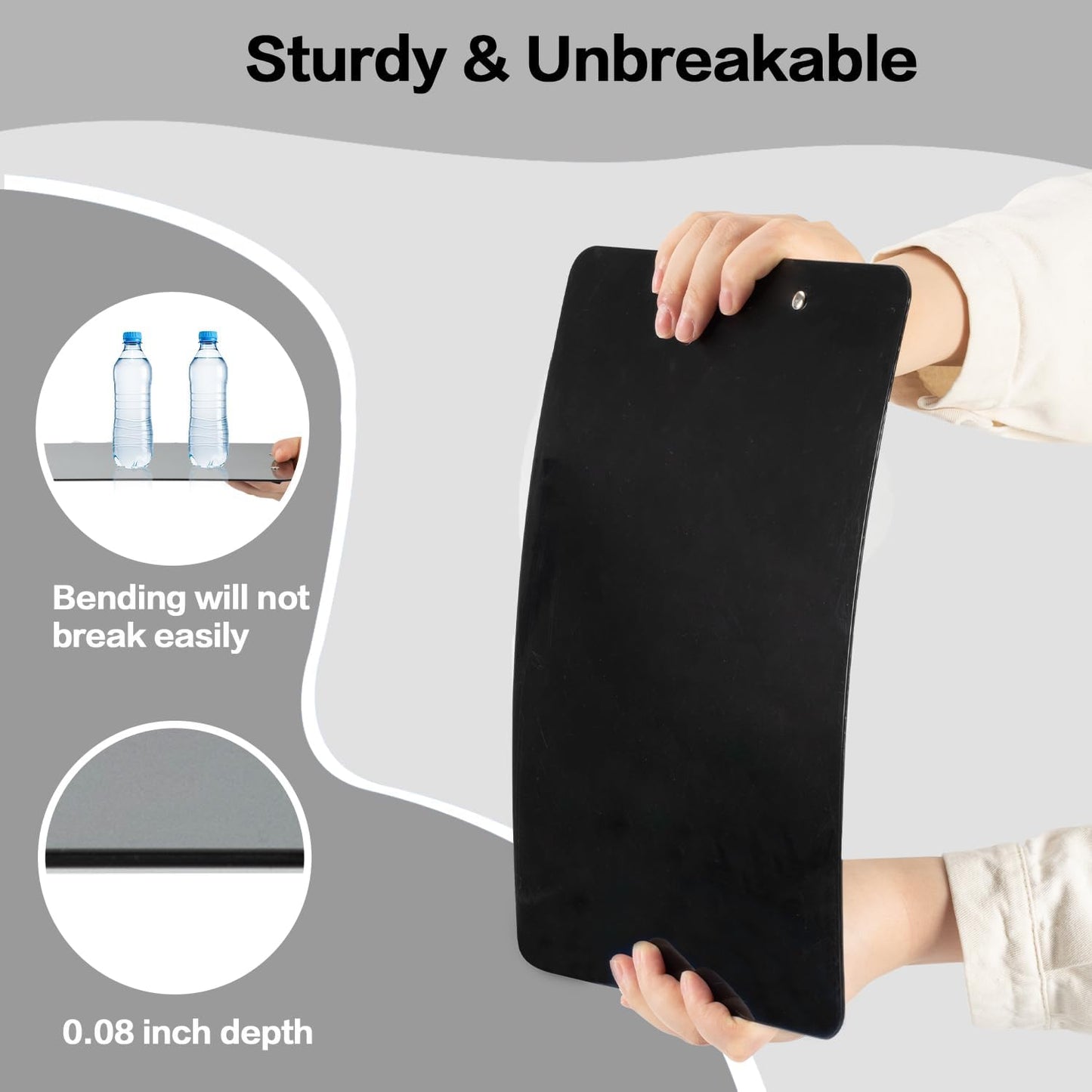 Deli Plastic Clipboard, Clipboards with Low Profile Clip, Standard A4 Letter Size Clipboard for Office, Nurses, Students, and Women, Size 12.4 ×9 Inch, Blue