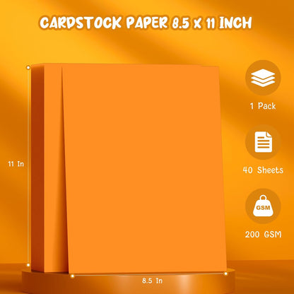 40 Sheets Cream Cardstock Paper 8.5 x 11, Ivory Cardstock Printer Paper 8.5x11, Off White Card Stock Paper 8.5 x 11, 200 GSM Construction Paper for DIY Cards, Greeting Cards, Wedding Invitations