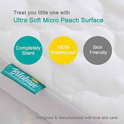 Crib Mattress Protector Sheets Waterproof 2 Pack, Quilted Crib Mattress Pad Cover Fitted Fits for Toddler Bed Mattress, White, 52” x 28”
