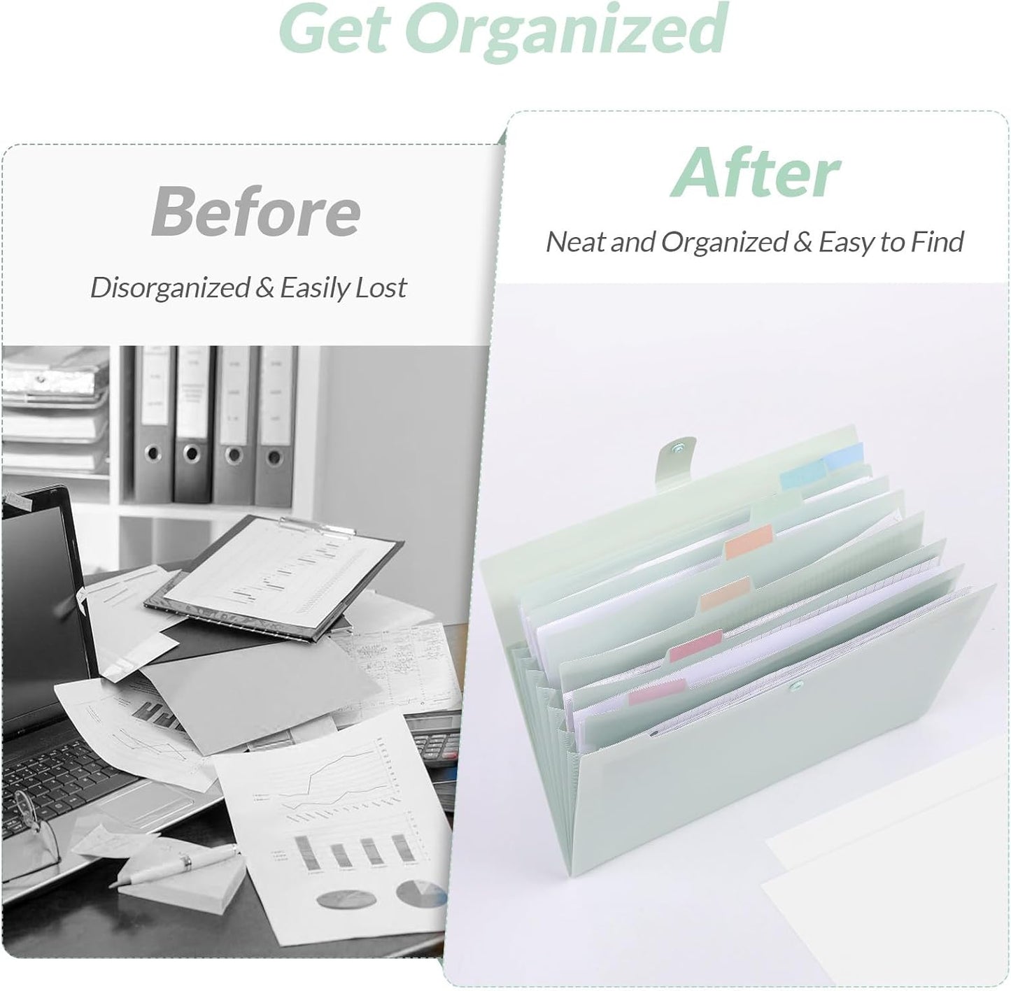 Expanding File Folder, Accordion File Organizer with 8 Pockets, Expandable Document Paper Receipt Holder for School Office Hospital, Letter/A4 Size Pink